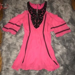 Buffalo pink leather dress